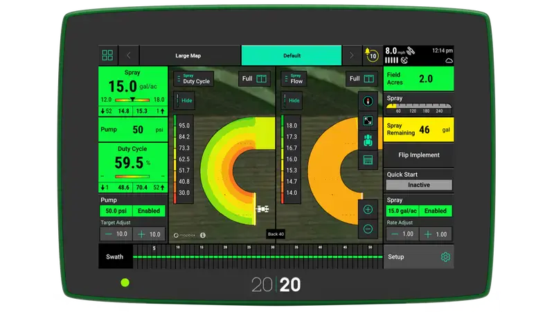 20|20 display with sprayer maps