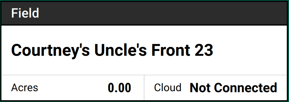 To reach the Fields setup page, tap anywhere on the Field input card except where it says 